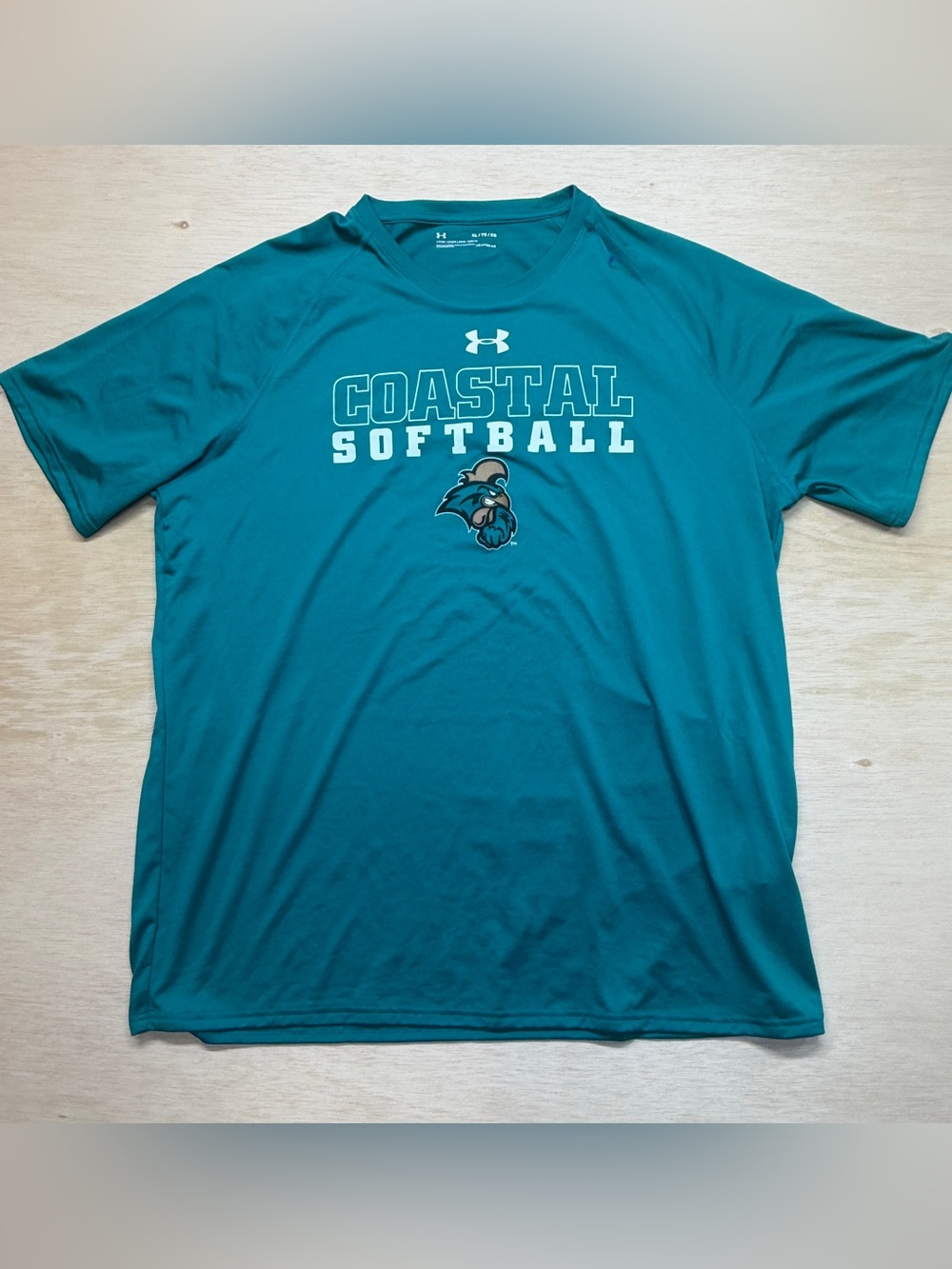 Under Armour Mens XL Coastal Carolina Chanticleers Softball HeatGear Shirt Teal